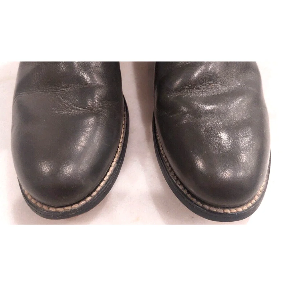 Vintage Justin Ropers Grey Kipskin Leather‎ Boots Size 3 1/2 D and Matching Belt